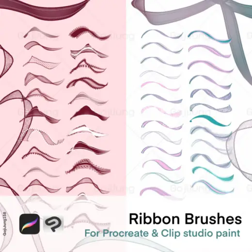 Ribbon Brushes for Procreate&CSP by GojiJung158 — Procreate & Clip Studio Paint brush