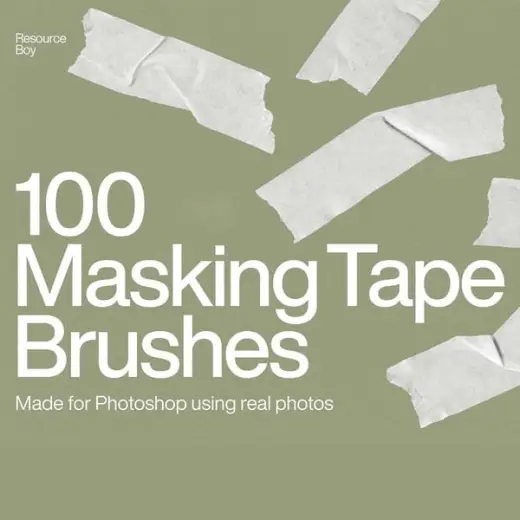 100 Masking Tape Photoshop Brushes — Photoshop brush