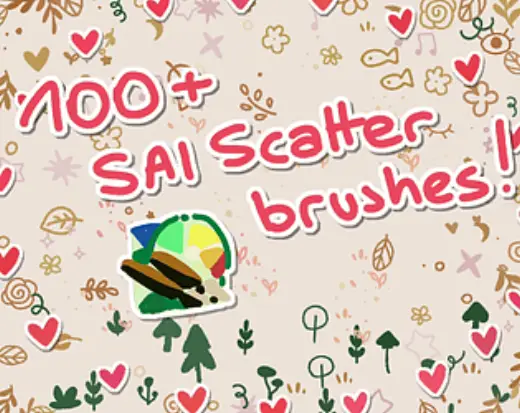 100+ SAI2 & Krita Scatter Brushes and Stamps — Krita brush