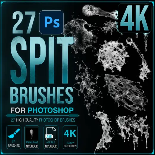 27 Spit Brushes for Photoshop — Procreate, Photoshop, Clip Studio Paint & Krita brush