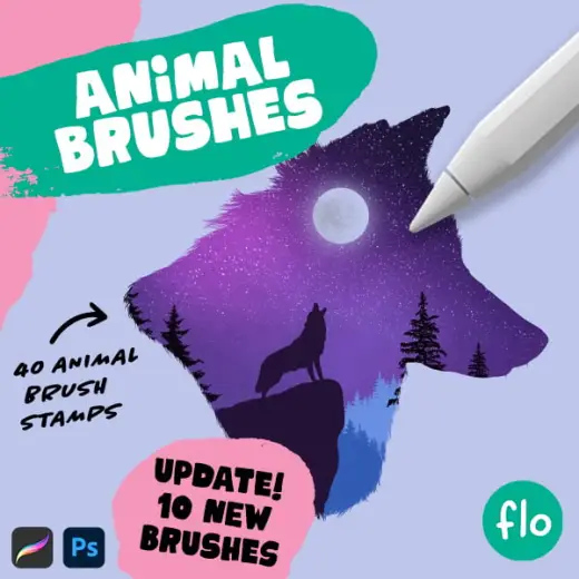 BIG Animal Brush Pack for Procreate and Photoshop — Procreate & Photoshop brush
