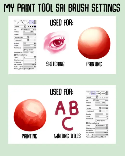 paint tool sai brush settings — Krita brush
