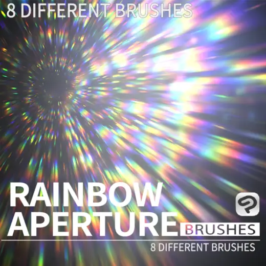 8 Rainbow aperture Brushes for ClipStudioPaint/11 PNG images — Clip Studio Paint brush