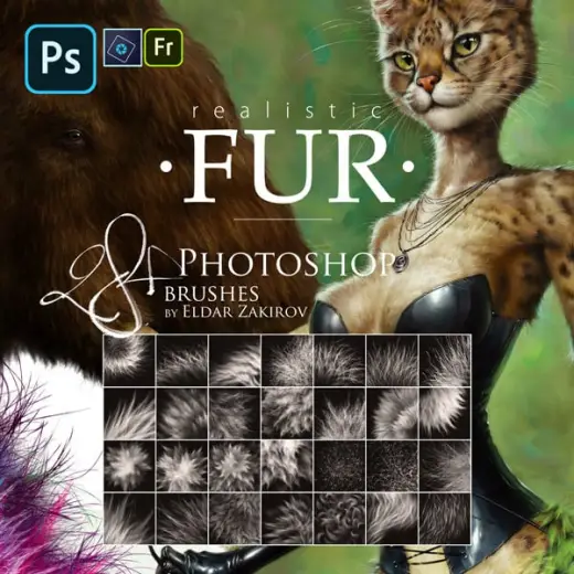 Realistic FUR: 28 Brushes for Adobe Photoshop — Photoshop brush