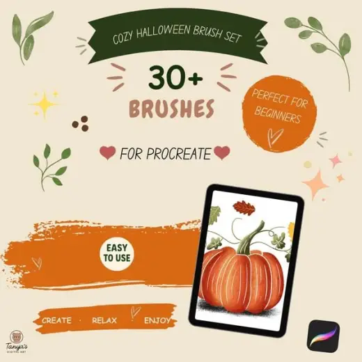 Cozy Halloween Brush Collection | 33 Procreate Brushes & Stamps — Procreate brush