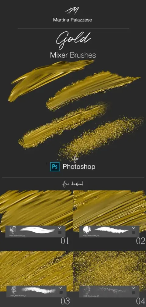 Gold Mixer Brushes_for Photshop — Photoshop brush