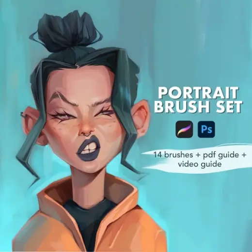 Portrait brushes for Procreate by Marsa — Procreate & Photoshop brush