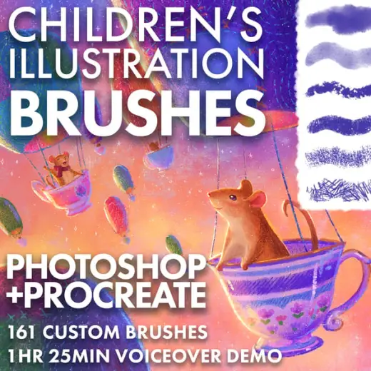 Children's Illustration Brushes for Photoshop & Procreate — Procreate & Photoshop brush