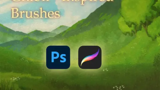 40 Ghibli Inspired Brushes for Photoshop and Procreate — Procreate & Photoshop brush