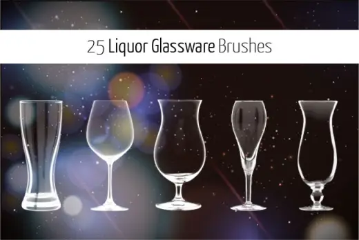 25 Glassware Brushes — Procreate, Photoshop & Krita brush