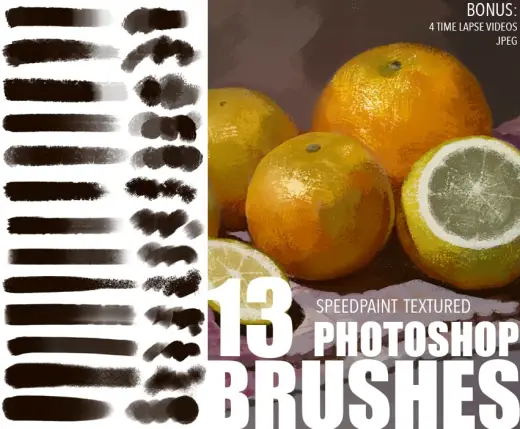 Speedpaint textured brushes + timelapse demo. — Photoshop brush