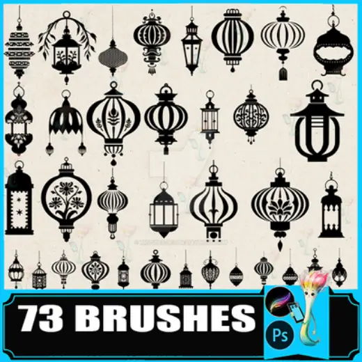 73 Retro Lamp: PS and Procreate stamps — Procreate & Photoshop brush
