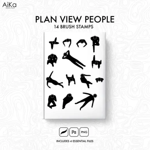 Plan View People Brush Pack (Procreate, Photoshop) — Procreate & Photoshop brush