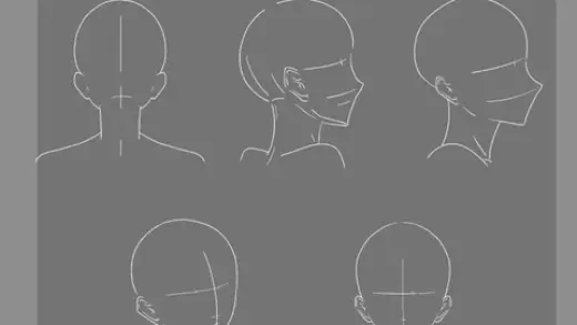 5 Female Head Brushes for clip studio, photoshop and procreate Vol. 1 — Procreate, Photoshop & Clip Studio Paint brush