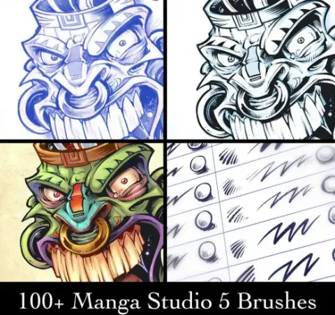 Clip Studio Paint (Manga Studio 5) Brushes Volume 1 — Clip Studio Paint brush