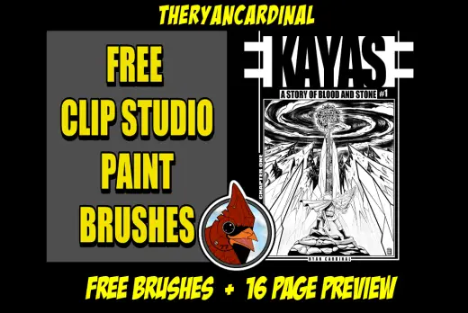 Free Clip Studio Paint brushes + KAYAS 16 page preview — Clip Studio Paint brush