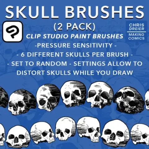 Skull Brushes (2 Clip Studio Paint Brushes) — Clip Studio Paint brush