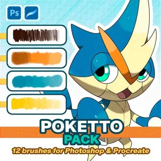 Poketto Pack Digital Brush Set (for PhotoShop and Procreate!) — Procreate & Photoshop brush