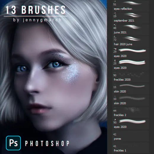Skin, Eyes and Hair Brushes by jennygmarch (Photoshop) — Photoshop brush