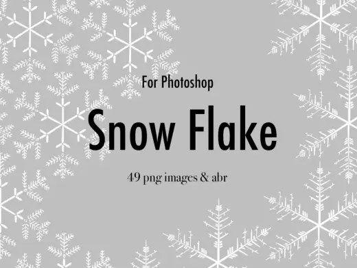 【Photoshopブラシ】SnowFlake 雪の結晶 49枚【png,abr】 — Photoshop brush
