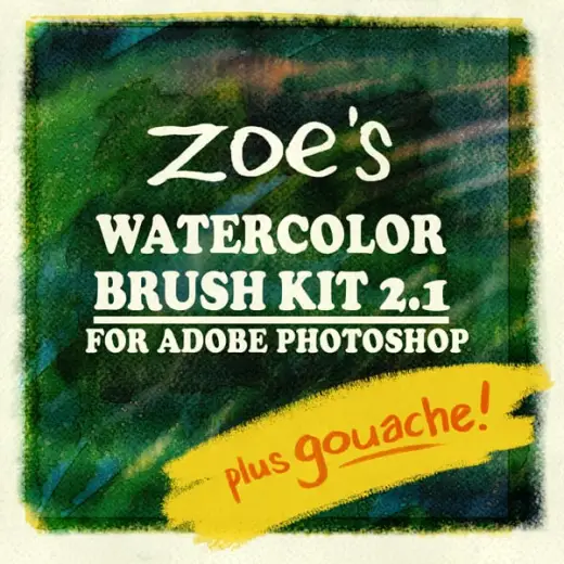 Zoe's Watercolor Brush Kit 2.1 for Adobe Photoshop — Photoshop brush