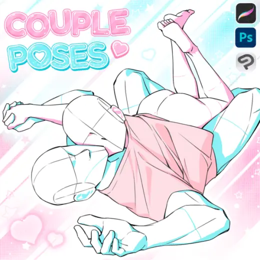 Free Romantic Body Poses for Procreate – Couple & Valentine’s Day Brushes for Photoshop, Clip Studio + PNG — Procreate, Photoshop & Clip Studio Paint brush