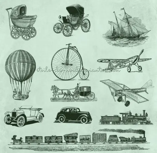 12 Vintage Vehicles Brushes — Procreate, Photoshop & Krita brush
