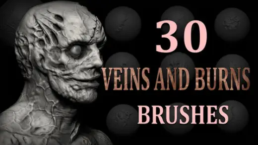 30 Veins and Burns Brush + Alphas — Photoshop brush