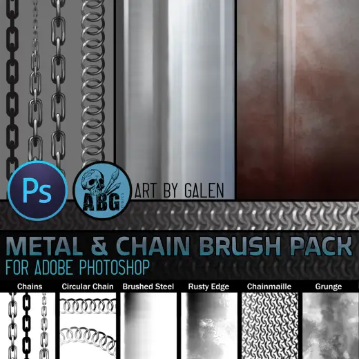 Metal & Chains Brush Pack - Artbygalen — Photoshop brush