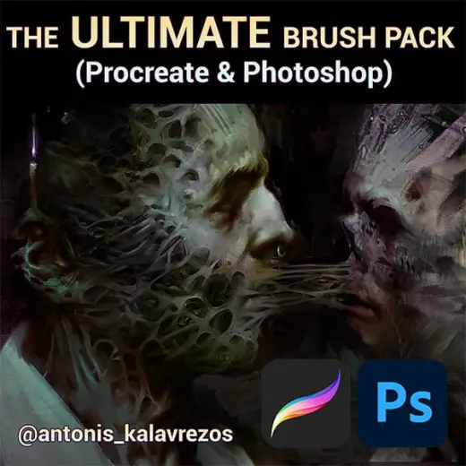 ULTIMATE BRUSH PACK by Antonis Kalavrezos (Procreate & Photoshop) 2026 — Procreate & Photoshop brush