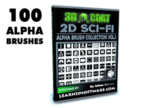 2D Sci-Fi Alpha Brush Collection Volume #1 (100 Alpha Brushes) — Photoshop brush