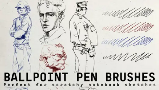 Plein Air BallPoints & Fineliner - Brush set — Photoshop brush