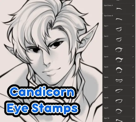 Candicorn Eye Stamp Brushes - Procreate / Clip Studio Paint — Procreate & Clip Studio Paint brush