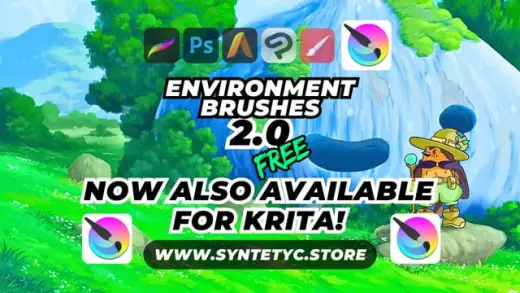 Environment Brushes 2.0 - FREE - Now Also for Krita! — Krita brush