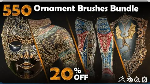 550 Ornament Brushes Bundle (20% OFF) — Photoshop brush