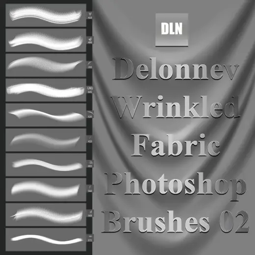 Delonnev Wrinkled Fabric Photoshop Brushes 02 — Photoshop brush