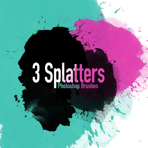 3 Splatter Brushes — Procreate, Photoshop & Krita brush