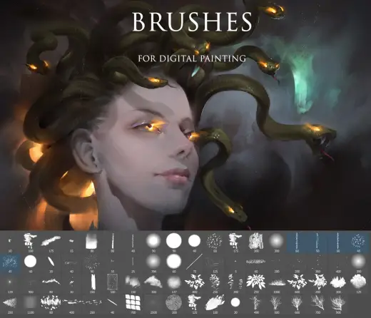 Photoshop Brushes for digital painting — Procreate, Photoshop & Krita brush