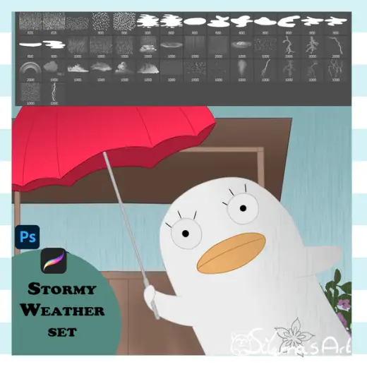 PROCREATE/PHOTOSHOP - Stormy Weather Brushset — Procreate & Photoshop brush