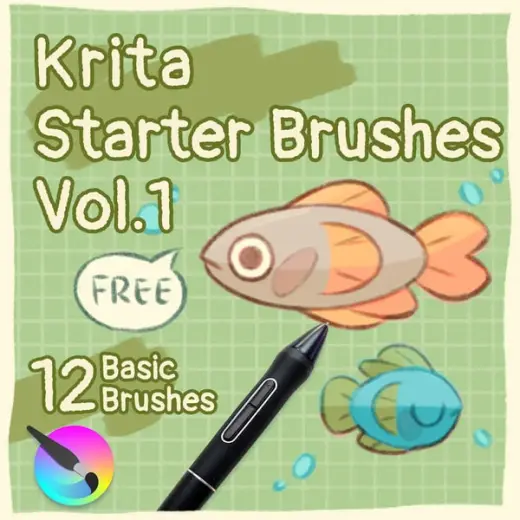 Krita Starter Brushes Vol.1 ✿ FREE Krita brushes — Krita brush
