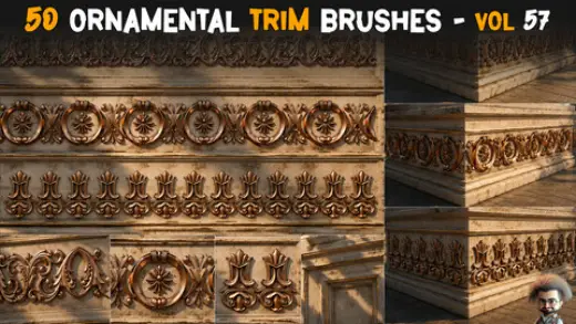 50 Ornamental Trim Brushes - Vol 57 — Photoshop brush