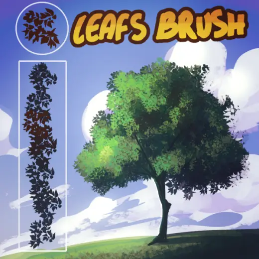 CSP LEAFS BRUSH — Clip Studio Paint brush