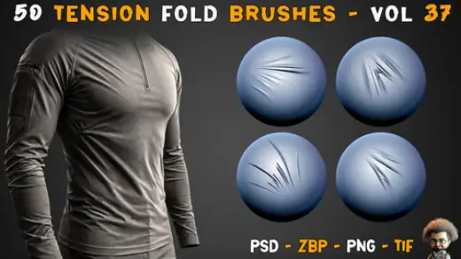 50 Tension Fold Brushes - Vol 37 — Photoshop brush