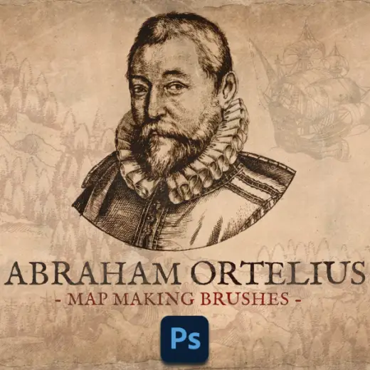 Map Making Brush Series - Abraham Ortelius (PHOTOSHOP MAP BRUSHES) — Photoshop brush