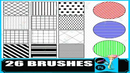 26 Grid, Stripe, and Dot Pattern Brushes for Procreate and Photoshop — Procreate & Photoshop brush