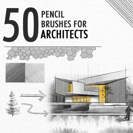 Pencil Brushes For Architects - Photoshop & Procreate — Procreate & Photoshop brush