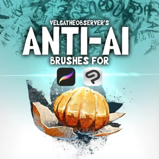 Velga’s Free ANTI-AI Brushes for Procreate & CSP — Procreate & Clip Studio Paint brush