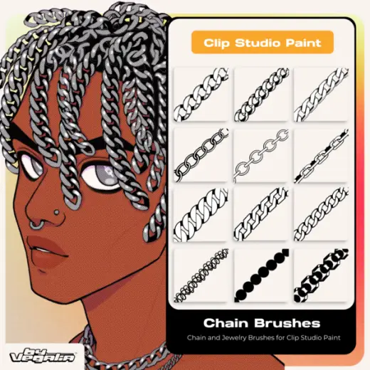 Clip Studio Paint (CSP) Chain, & Jewelry Brushes by Vegalia — Clip Studio Paint brush