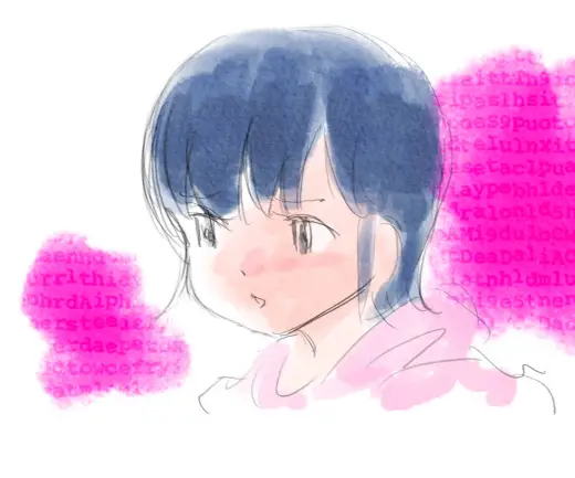 A girl drawn while adjusting Krita's brushes — Krita brush