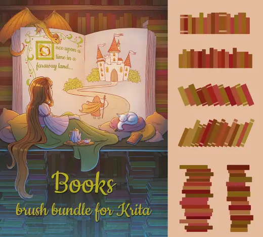 Books brush bundle for Krita — Krita brush